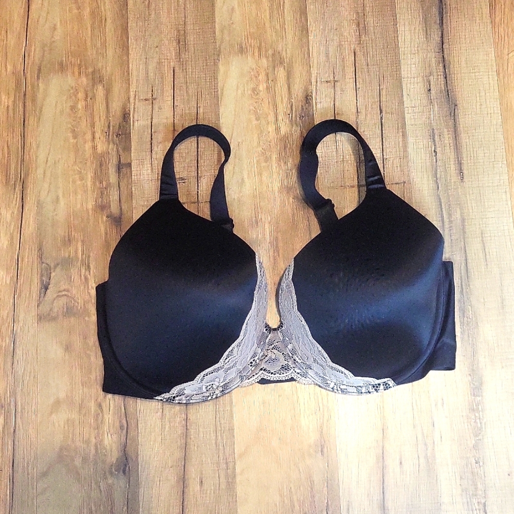SOMA Black Tan Enhancing Shape Full Coverage Lace Trim Underwire Bra - 36DDD